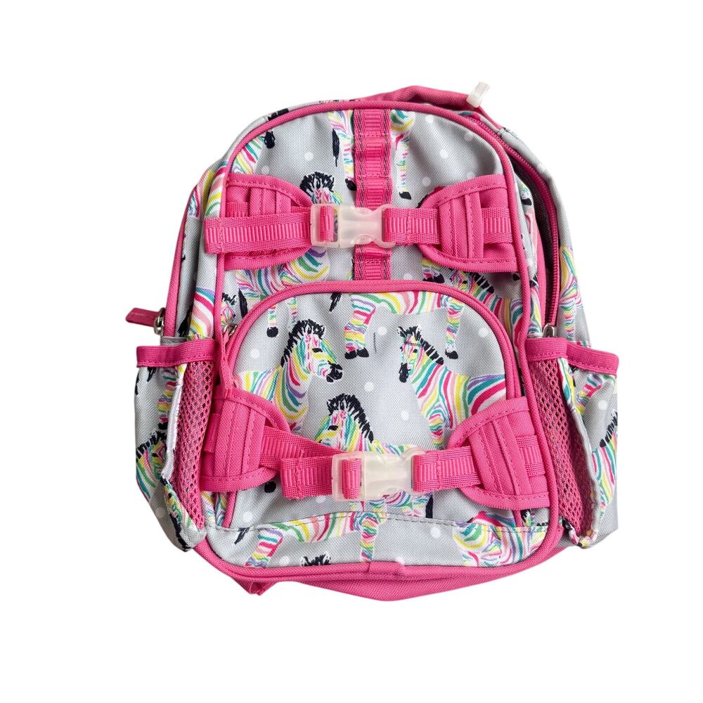 Pottery Barn Kids Colorful Rainbow Zebra Backpack Small Toddler Size